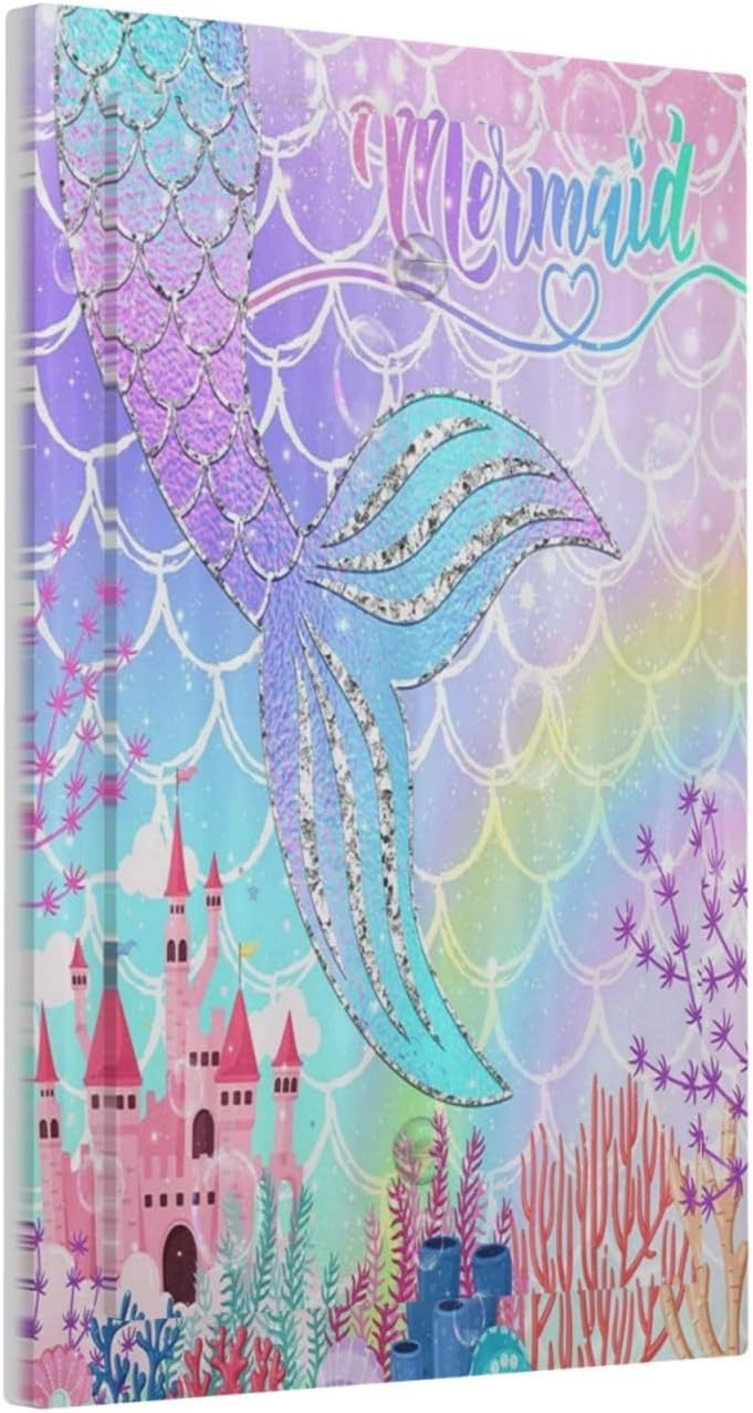 Sghxwp Silvery Glitter Cute Mermaid Tail Fantasy Castle 1 Gang Light Switch Covers No Device Wall Plate Decorative Blank Switchplate Electrical Faceplate for Kidroom Nursery Girlroom Bedroom Decor - Image 2
